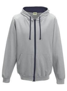 AWDis Hoods JH053 - Varsity zoodie Heather Grey/ French Navy