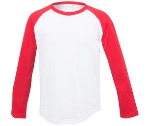 SF Mini SM271 - Kid's long-sleeved baseball t-shirt White/Red
