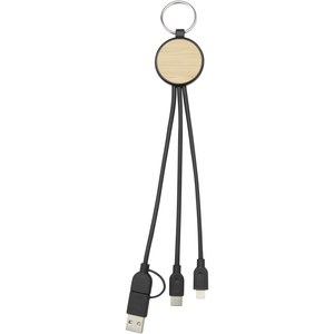 PF Concept 124325 - Tecta 6-in-1 recycled plastic/bamboo charging cable with keyring