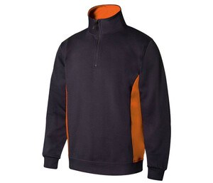 VELILLA V5704 - Two-tone zipped collar sweatshirt Navy/Orange