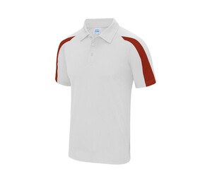 JUST COOL JC043 - CONTRAST COOL POLO Arctic White / Fire Red