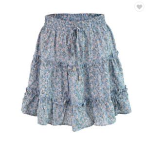 Mini skirt with floral print